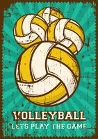 Volley Ball Voleibol Esporte Retro Pop Art Poster Sinalização vetor