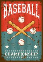 Signage retro do cartaz do pop art do esporte do basebol vetor