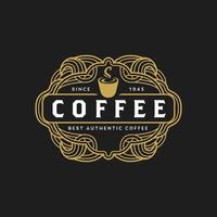 modelo de conceito de ícone de logotipo de emblema de café vintage emblema vetor