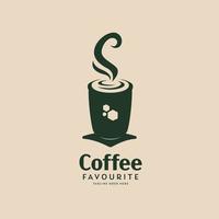 modelo de conceito de ícone de logotipo favorito de café vetor
