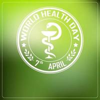 dia mundial da saúde em fundo verde. vetor