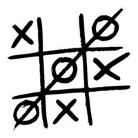 tic tac toe esboçado isolado. jogo vintage em estilo desenhado à mão. vetor