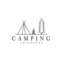 logotipo de acampamento e aventura ao ar livre para caminhadas. ilustração de arte vetorial vetor