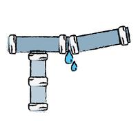 doodle construção de equipamentos de reparação de tubos de canalização vetor