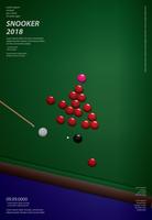 Snooker Championship Poster Design Template Ilustração Vetor