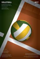 Torneio de voleibol cartaz modelo Design ilustração em vetor