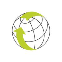 Logotipo de reciclagem do mundo. vetor