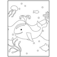 animais do oceano para colorir para crianças pro vector