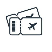 vetor de ícone de linha de passagem de avião. design de símbolo de bilhete de avião isolado em um fundo branco.