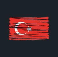 pinceladas de bandeira da turquia. bandeira nacional vetor