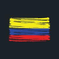 pinceladas de bandeira da colômbia. bandeira nacional vetor