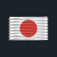 escova de bandeira do japão. bandeira nacional vetor