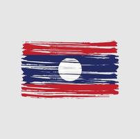 pinceladas de bandeira do laos. bandeira nacional vetor