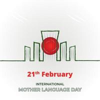 21 de fevereiro, para o dia dos mártires e dia internacional da língua materna de bangladesh vetor