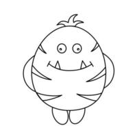 uma ilustração de personagem de monstro de contorno bonito. ilustração vetorial dos desenhos animados. página para colorir. vetor