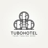 design de logotipo de arte de linha minimalista tubohotel mexicano vetor