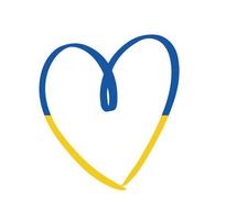 um coração com bandeira da ucrânia. vetor