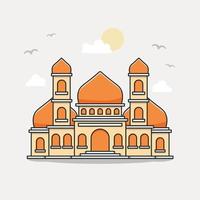 ilustração dos desenhos animados da mesquita. edifício islâmico. ramadã vetor