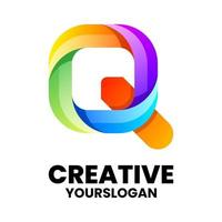 vetor logotipo ilustração letra q gradiente colorido estilo