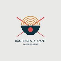 modelo de design de logotipo de macarrão ramen para restaurante ou empresa de marca e outros vetor