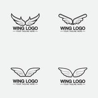 definir modelo de design de ilustração de símbolo de ícone de vetor de logotipo de asas