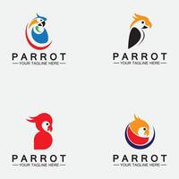 definir modelo de vetor de design de logotipo de papagaio