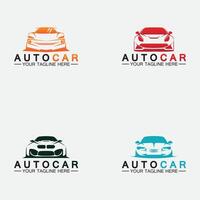 definir o design do logotipo do carro automático com o modelo de design de ilustração de ícone de veículo de carro esportivo de conceito silhouette.vector. vetor