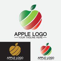 logotipo da maçã. design de comida saudável de frutas.modelo de vetor de inspiração de design de logotipo de maçã