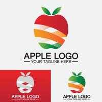 logotipo da maçã. design de comida saudável de frutas.modelo de vetor de inspiração de design de logotipo de maçã