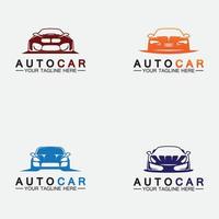 definir o design do logotipo do carro automático com o modelo de design de ilustração de ícone de veículo de carro esportivo de conceito silhouette.vector. vetor