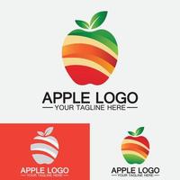 logotipo da maçã. design de comida saudável de frutas.modelo de vetor de inspiração de design de logotipo de maçã