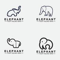 definir modelo de design de ilustrador de vetor de logotipo de elefante