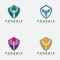 definir modelo de design de ilustração vetorial de logotipo de fênix vetor