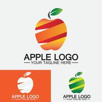 logotipo da maçã. design de comida saudável de frutas.modelo de vetor de inspiração de design de logotipo de maçã