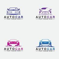 definir o design do logotipo do carro automático com o modelo de design de ilustração de ícone de veículo de carro esportivo de conceito silhouette.vector. vetor