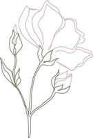 flores de padrão de vetor com folhas. ilustração botânica para papel de parede, têxtil, tecido, vestuário, papel, cartões postais