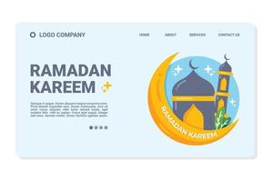 modelo de web ramadan kareem e página de destino vetor