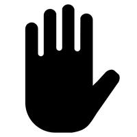 Pare de responder o ícone de sinal de mão vetor