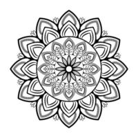 design de mandala simples preto criativo com fundo branco vetor