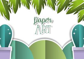 Paisagem de arte de papel vetor