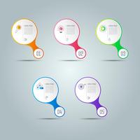 conceito de negócio de design infográfico com 5 opções. vetor