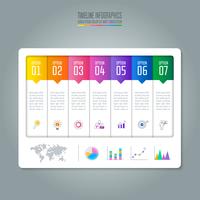 conceito de negócio de design infográfico com 7 opções. vetor