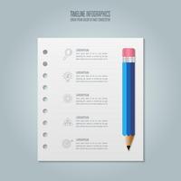 Infografia de educação modelo 5 passo opção. Vetor de design infográfico cronograma