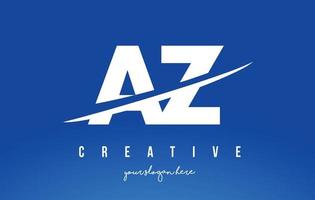 az az letter design de logotipo moderno com fundo amarelo branco e swoosh. vetor