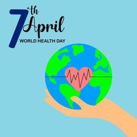 dia mundial da saúde, estilo de vida saudável, . ilustração vetorial do dia mundial da saúde, evento internacional. no dia 7 de abril de cada ano. vetor