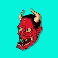 oni máscara de diabo japonês, ilustração vetorial eps.10 vetor