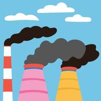 desastres ecológicos. emissões de poluição do ar de fábricas. emissões de escape vetor