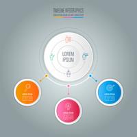 conceito de negócio de design infográfico com 3 opções vetor