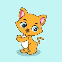 personagem de desenho animado gato fofo vetor