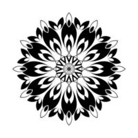 padrões de ornamento de mandala gráficos ilustração vetorial fundo preto e branco premium vetor